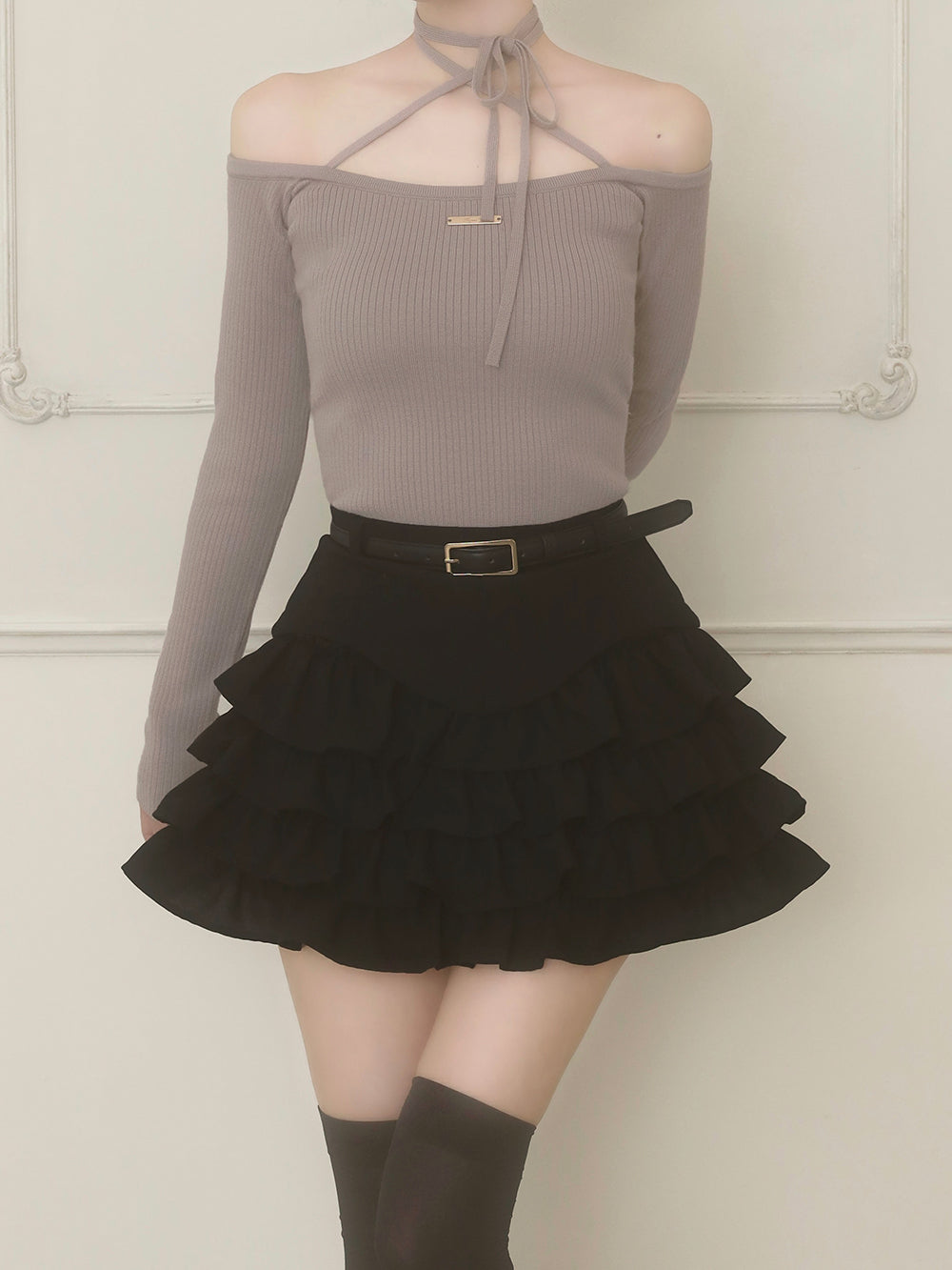 モデル：158cm（着用サイズ：FREE　着用カラー：GRY）