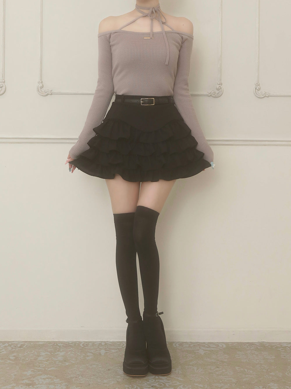モデル：158cm（着用サイズ：FREE　着用カラー：GRY）