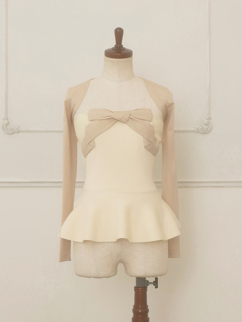 ショートボレロリボンニットチュニック