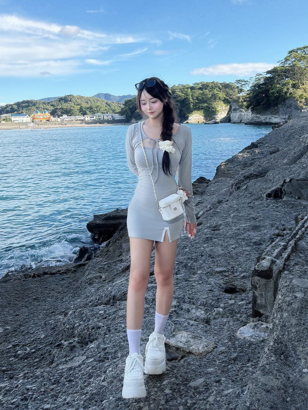 モデル：164cm（着用サイズ：FREE　着用カラー：GRY）